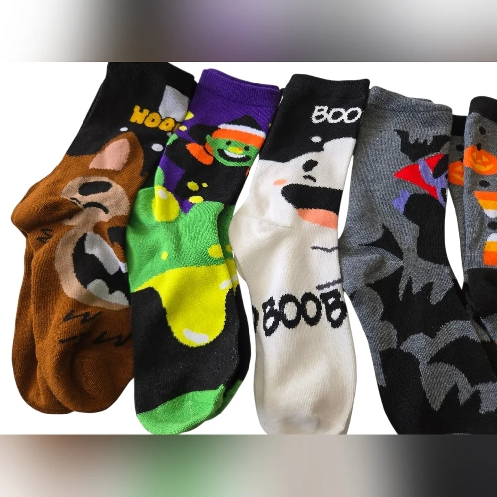 Halloween Themed Socks Set 6 Pairs Womens Large